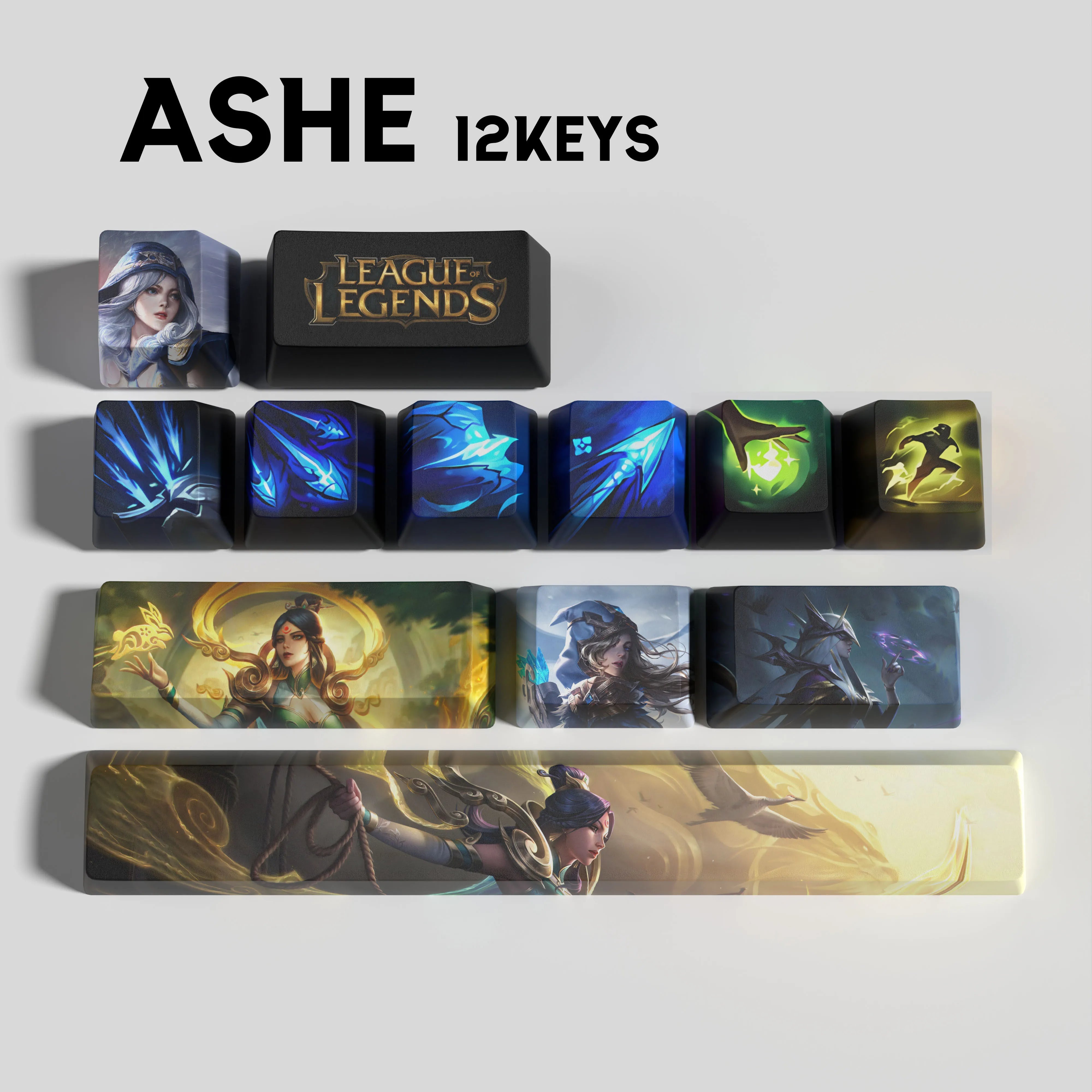 League of Legends Ashe Keycaps – 12 Key – Rune Keys