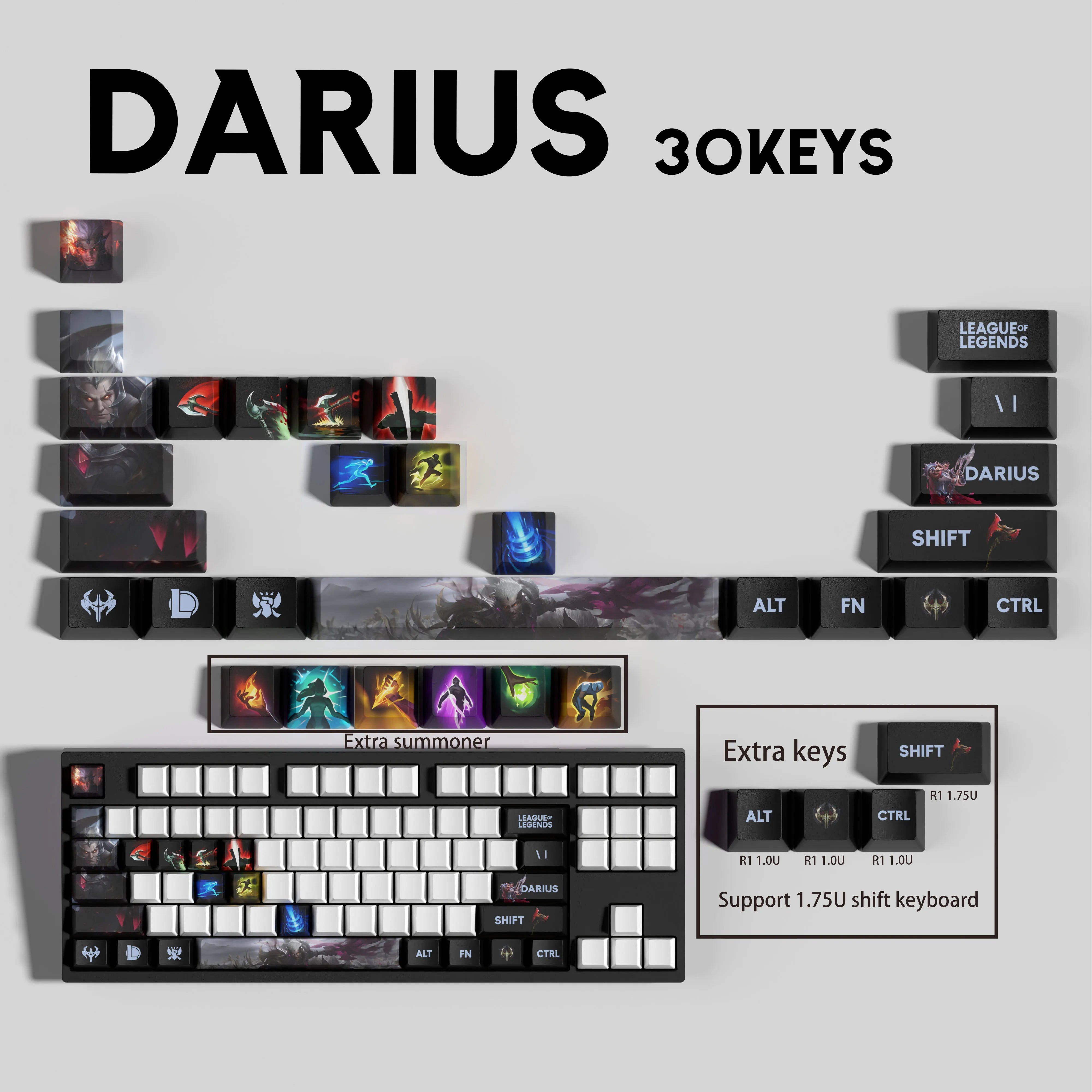 SPECIAL EDITION League of Legends Darius Keycaps – 30 Key
