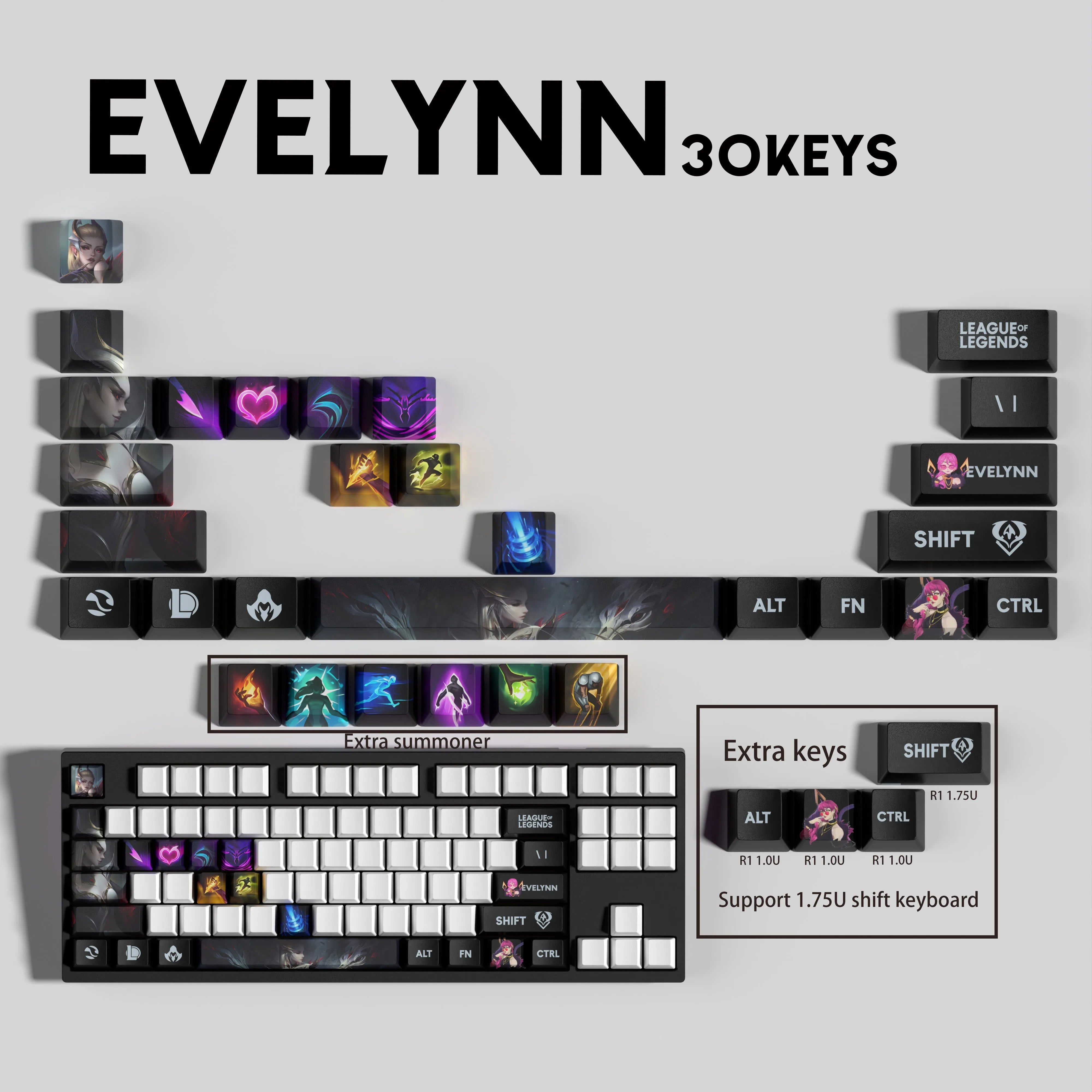 SPECIAL EDITION League of Legends Evelynn Keycaps – 30 Key