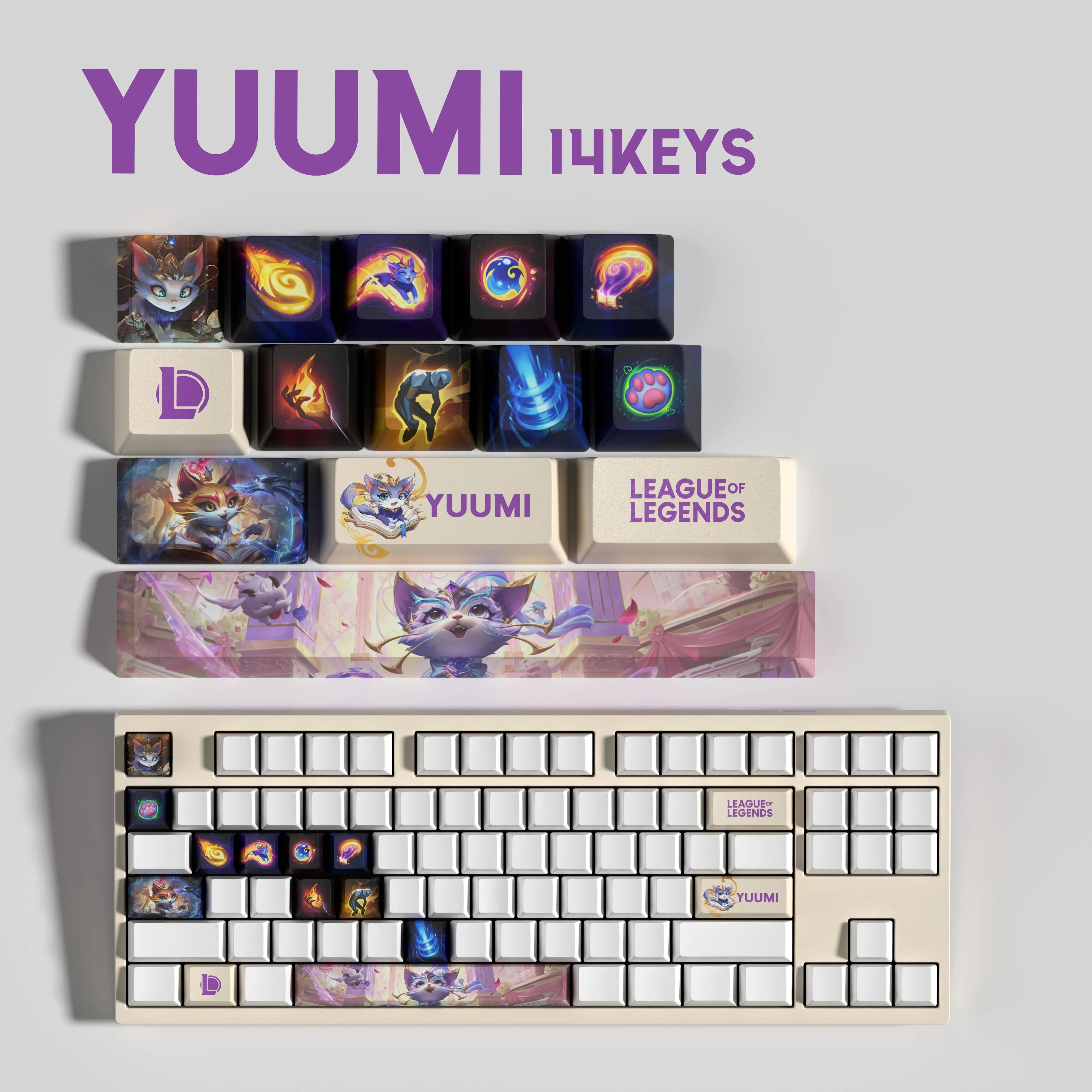 NEW SPECIAL EDITION League of Legends Yuumi Keycaps – 14 Key