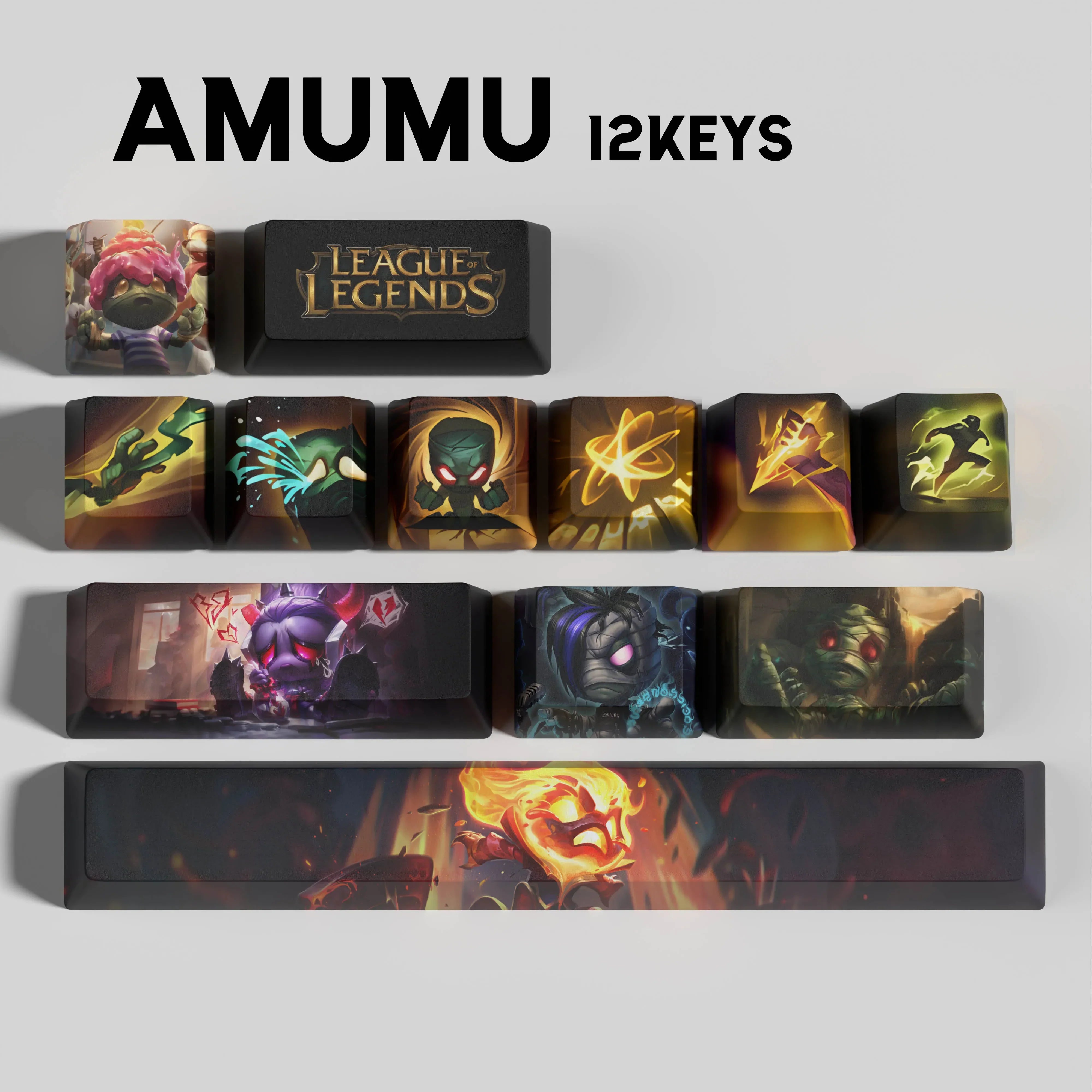 SPECIAL EDITION League of Legends Amumu Keycaps – 12 Custom Keys
