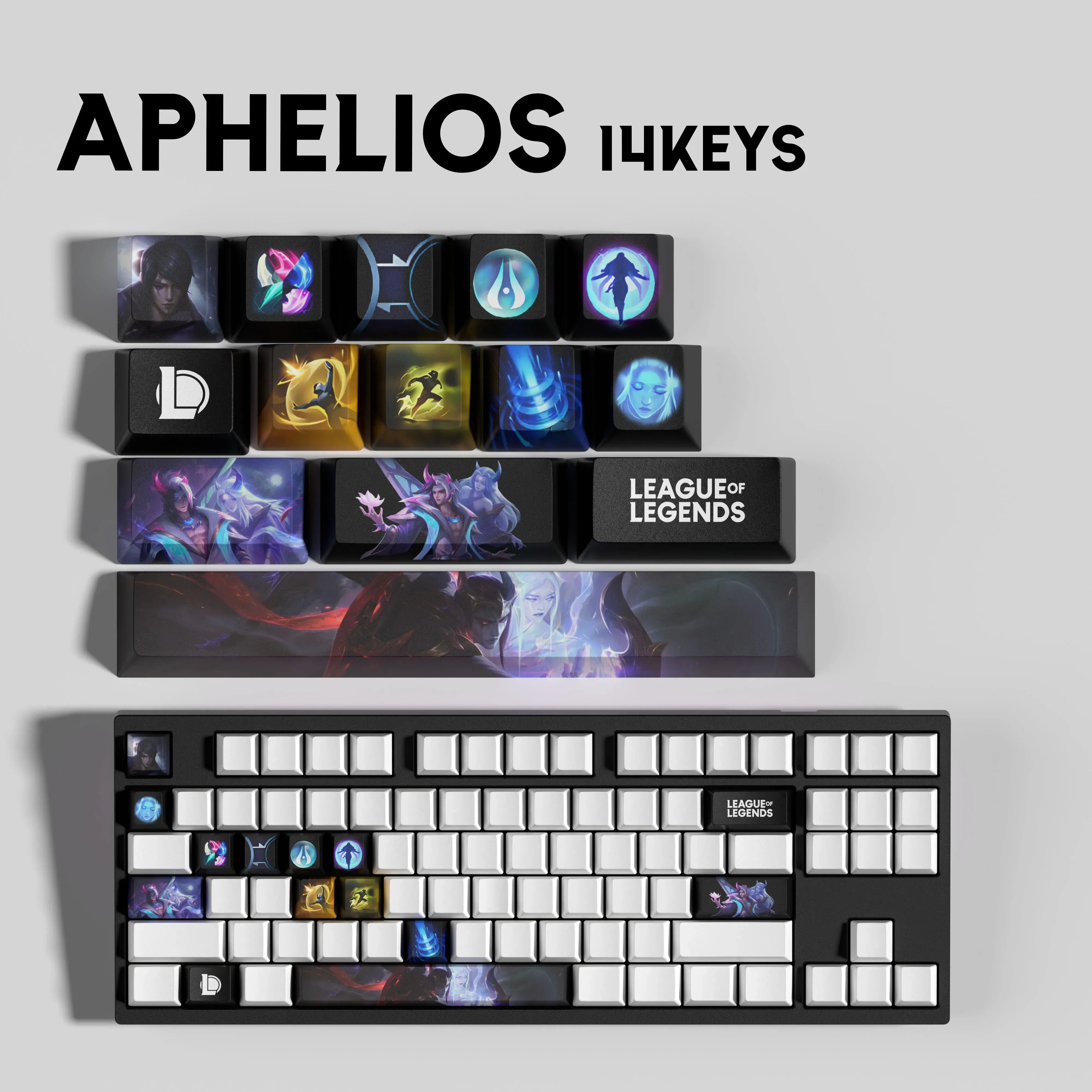 SPECIAL EDITION League of Legends Aphelios Keycaps – 14 Custom Keys