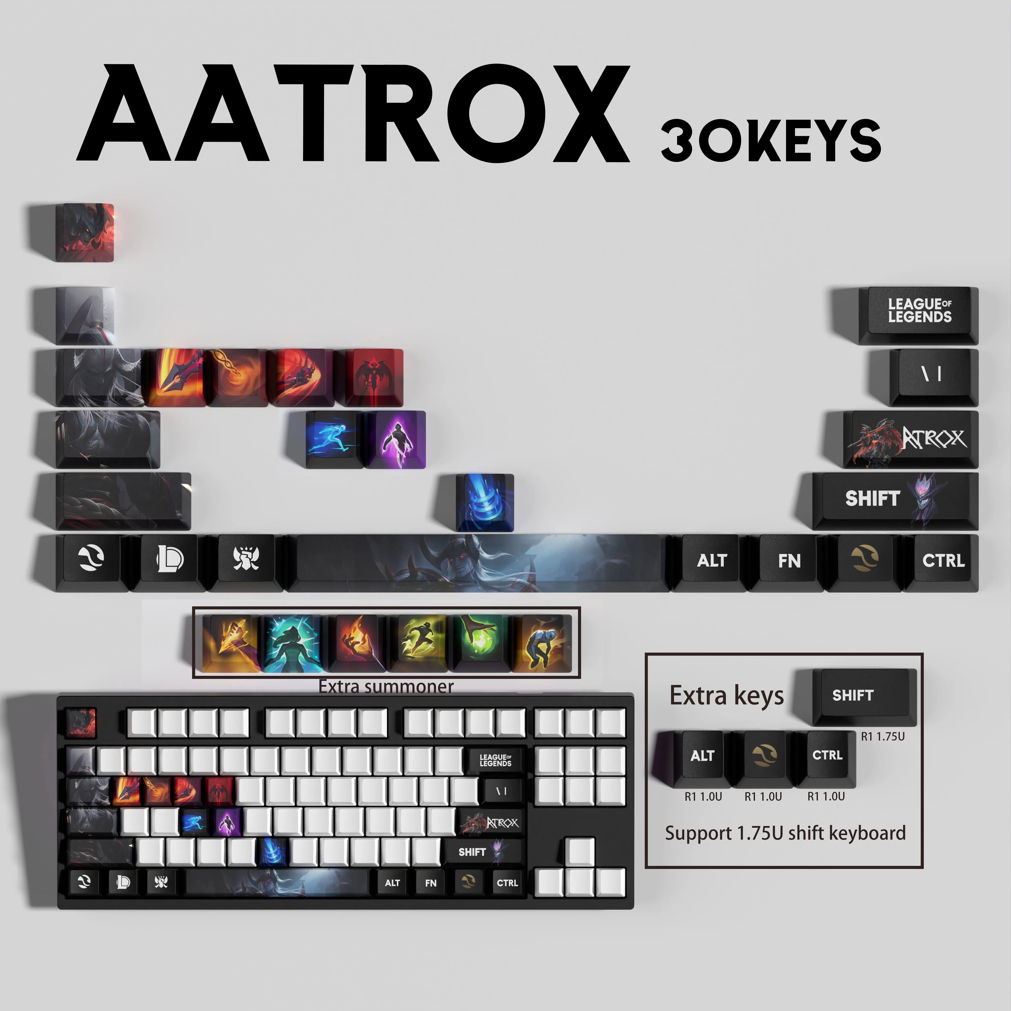 SPECIAL EDITION League of Legends Aatrox Keycaps – 30 Key